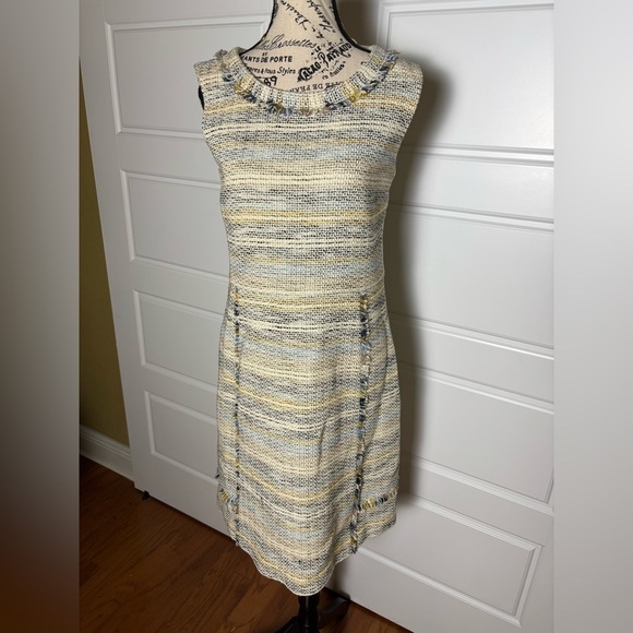 Tory Burch Greer Fringed Tweed A-Line Dress - Picture 2 of 9
